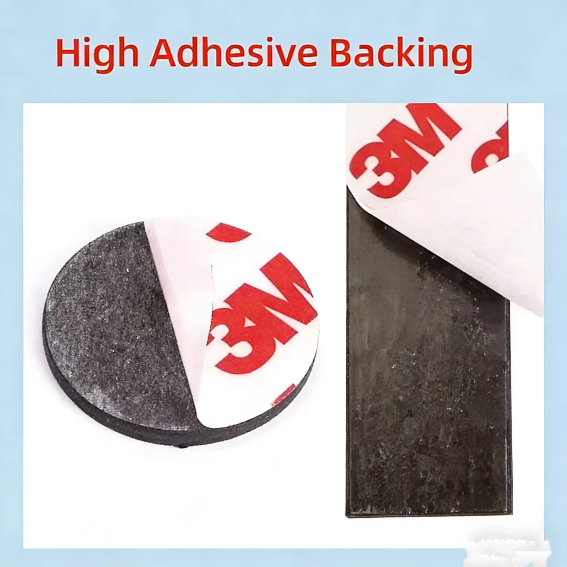 Set of 10 Strong Self-Adhesive Round Magnetic Sheets - 2mm Thickness
