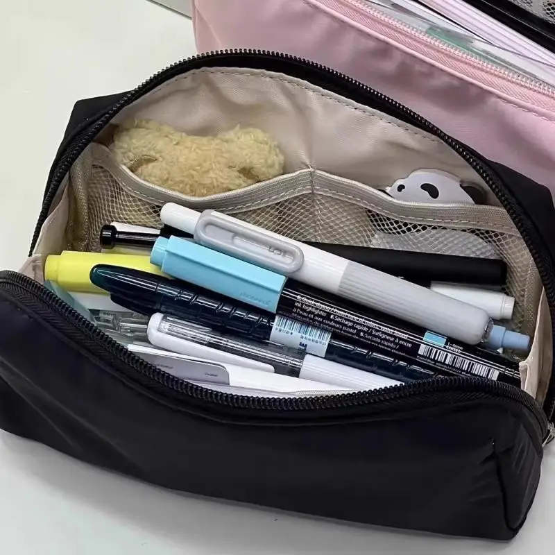 귀여운 대용량 필통 학생용 연필 가방 학교 문구 용품 상자 및 화장품 보관 가방