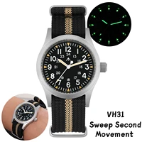 Militado ML05 montre Vintage VH31 balayage deuxième mouvement dôme cristal saphir avec revêtement AR haute transparence lumineux 38mm montres 1