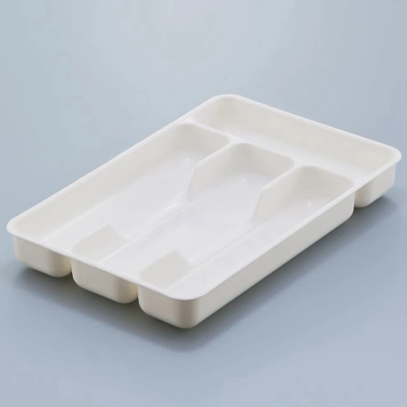 Tableware Organizer Cutlery Storage Tray Knife Block Holder Spoon Fork Separation Box Kitchen Drawer Plastic Container Cabinet