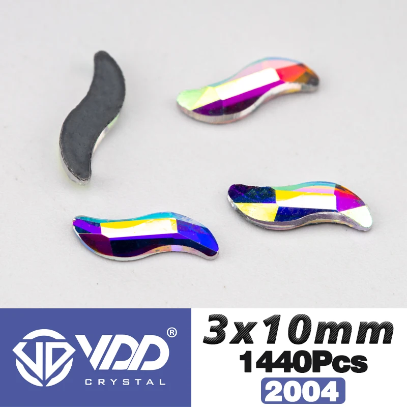 VDD Großhandel 1440 Stück Rechteckige Glasrhinestones Kristall AB Flatback Hotfix Strass Form 3D Steine für Nagelkunst DIY Dekorationen – Detail 5