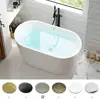 47" Acrylic Freestanding Bathtub Graceful Oval Design cUPC Certified Drain Kit Lightweight & Durable Available in Multiple 4