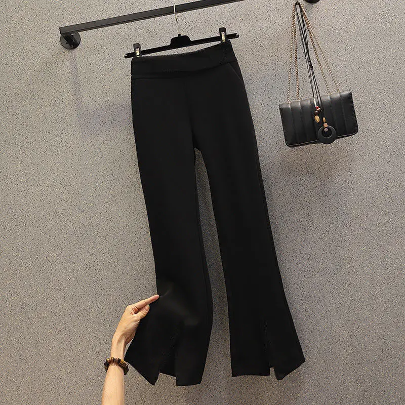 Belt Decorative Temperament Chiffon Shirt Casual Wide Leg Pants Two-piece Elegant Women Pants Suit Manager Office Outfits
