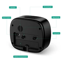 ORIA Silent Alarm Clocks Bedside Non Ticking Battery Powered Table Clocks Luminous Analogue Clock for Heavy Sleepers Travel 2