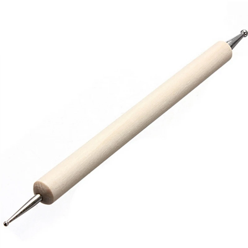 Manicure Durable Wooden Materials Double Headed Nail Art Nail Art Dotting Pen Popular Wooden Professional-quality Results 3