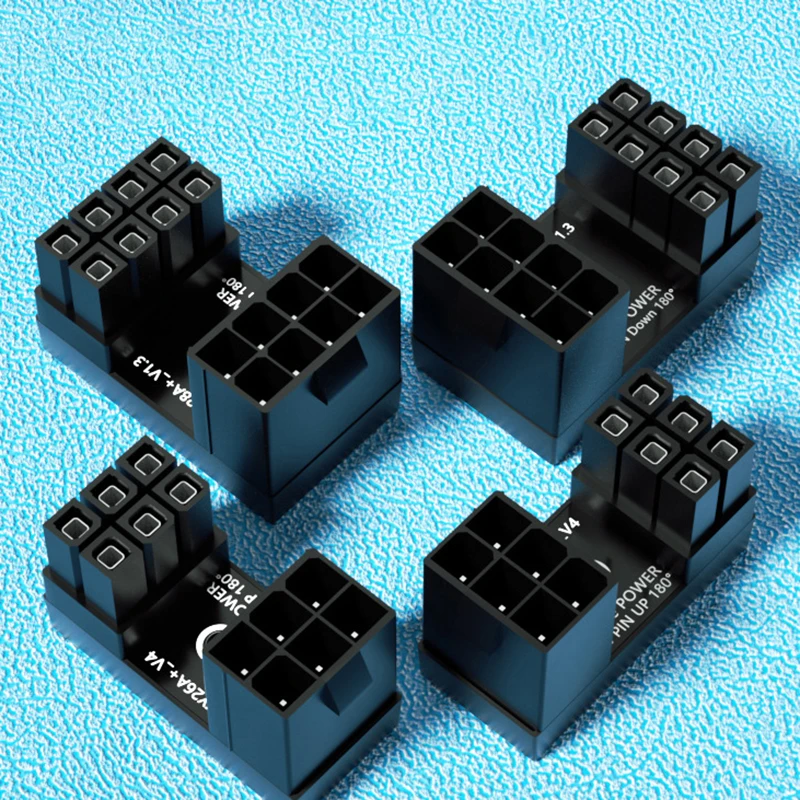 

Адаптер адаптера питания для графической карты, колено 180 °, ГП PSU, разъем рулевого управления, PCI-E 6-контактный 8-контактный поворотный проводной артефакт решения