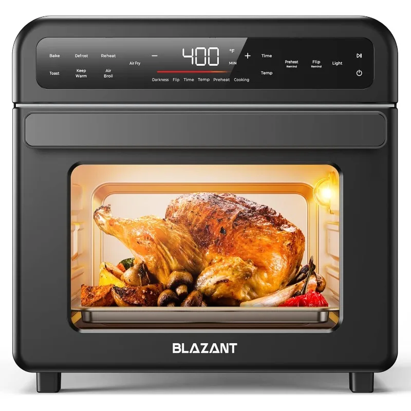 Toaster Oven Air Fryer Combo, Countertop 20QT/19L, 16-in-1 Touch Keys Convection Ovens Smart, Space Saver, Drumstick Grill calmdo air fryer oven combo 12 7qt convection toaster food dehydrator 18 functions to fry with 10 accessories