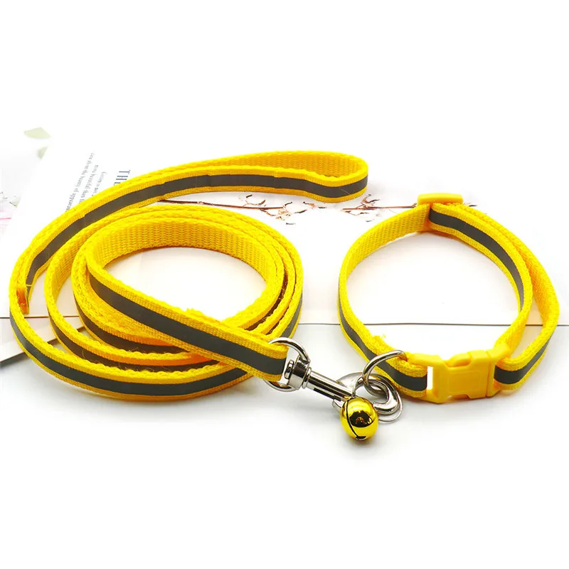 Reflective Pet Leash Kitten and Dog Collar Adjustable Walking Rope Set for Dogs and Cats Go Out Traveling Pet Accessories 