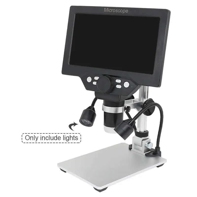 Soldering Microscope Microscope Dual Light Source Illumination Portable Lamp for MG1600 Adjustable Brightness Bendable Bracket