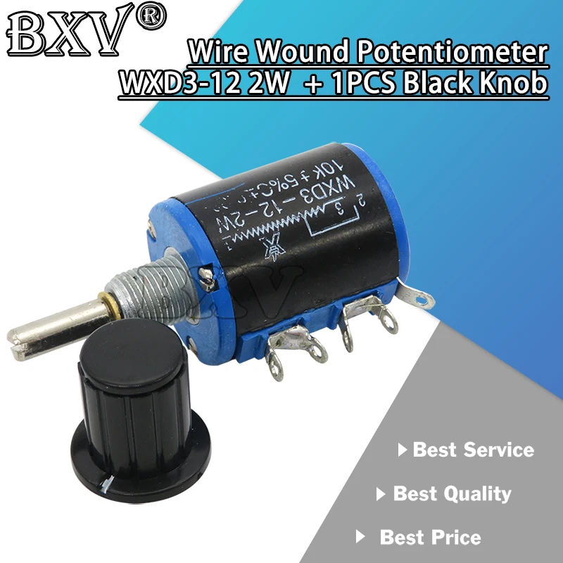 

1 комплект = 1 шт. WXD3-12 2 Вт + 1 шт. черная ручка 10K 4,7 K 3,3 K 2,2 K 1K кольцо сопротивления, многокруговой прецизионный проволочный потенциометр