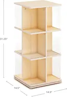 EdQ Rotating Book Display - Birch: Spinning Plywood Storage Bookshelf with Acrylic Windows for Kids Classroom, Playroom, 2