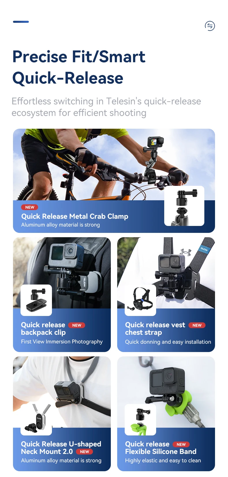 Cycling Motorcycle Clip Quick Release Magic Arm 360° Aluminum Alloy Super Clamp