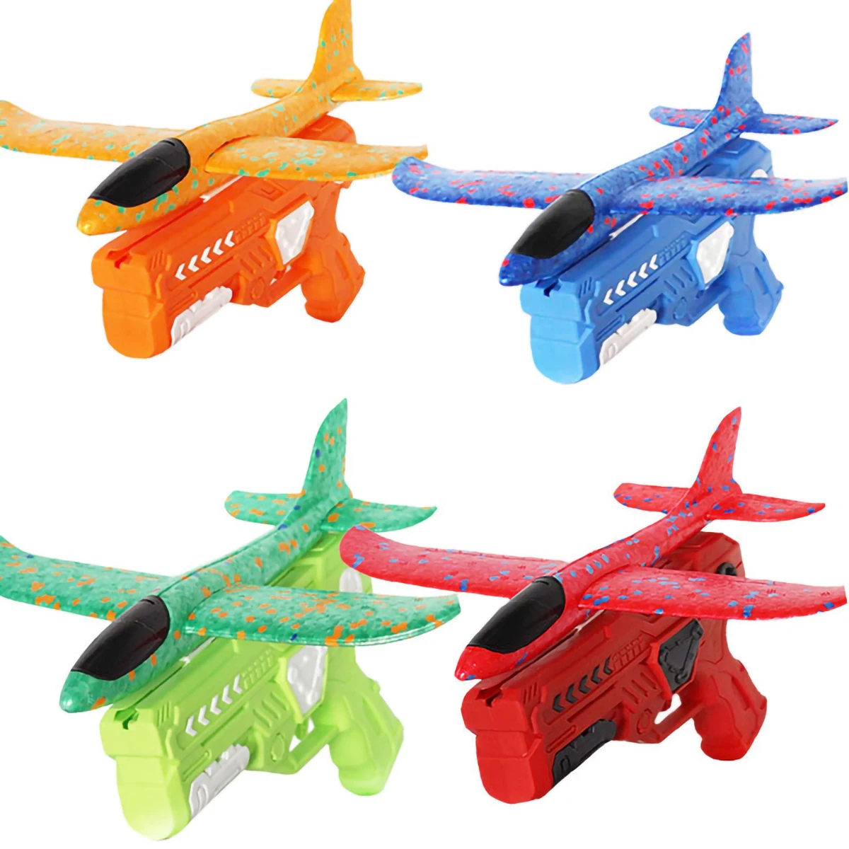 Kids Toys Catapult  Foam AirPlane Gun-style Launching Aircraft Gunner Throwing Aircraft Toys for Boys Birthday Christmas Gifts 4