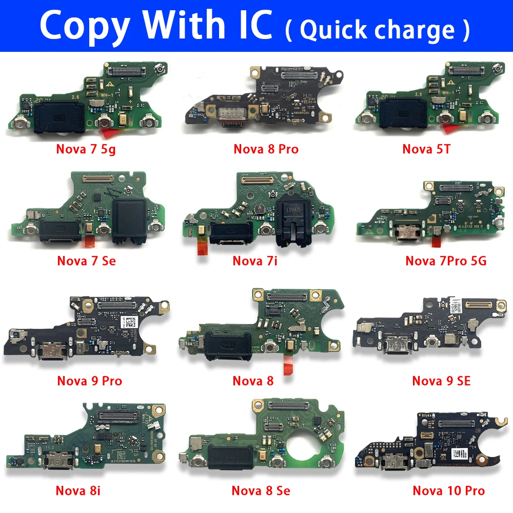 

10Pcs For Huawei Nova 5T 7 8 9 10 Pro Se USB Micro Charger Charging Port Dock Connector Microphone Board Flex Cable