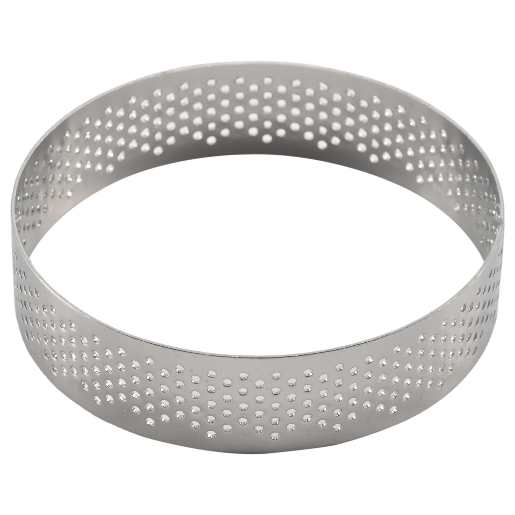 

10 Pcs Circular Stainless Steel Tart Ring Tower Pie Cake Mould Perforated Cake Mousse Ring,8cm