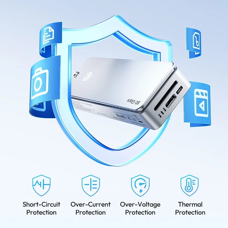 Ulanzi DT580 80Gbps M.2 NVMe SSD Enclosure for Windows/macos Systems Magnetic Attach Smart Circuit Protection For Data Engineers - Ảnh 6