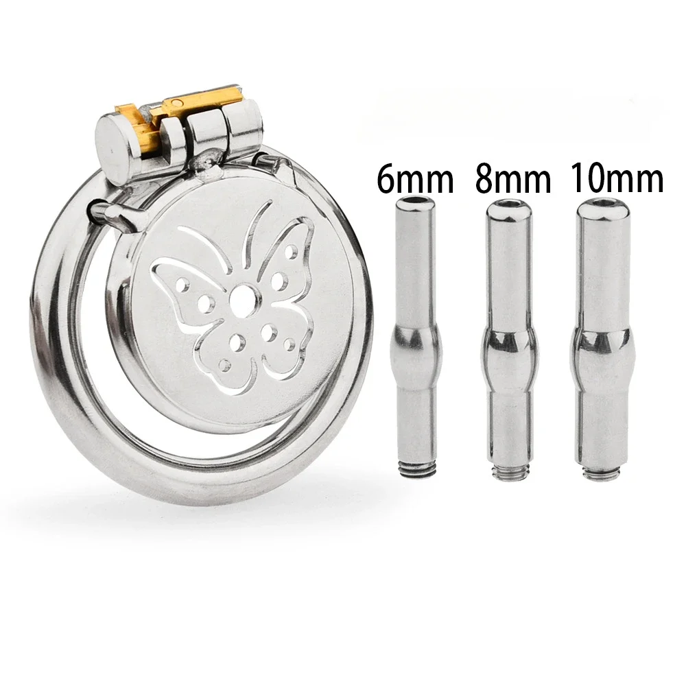 Penis Chastity Cage Chastity Lock Sex Toy Chastity Cage Accessory Upgraded CB Lock Cock Cage Chastity Cage Longterm for Male Men Urethral Extreme Toys for Man Small Flat Masturbation Bdsm