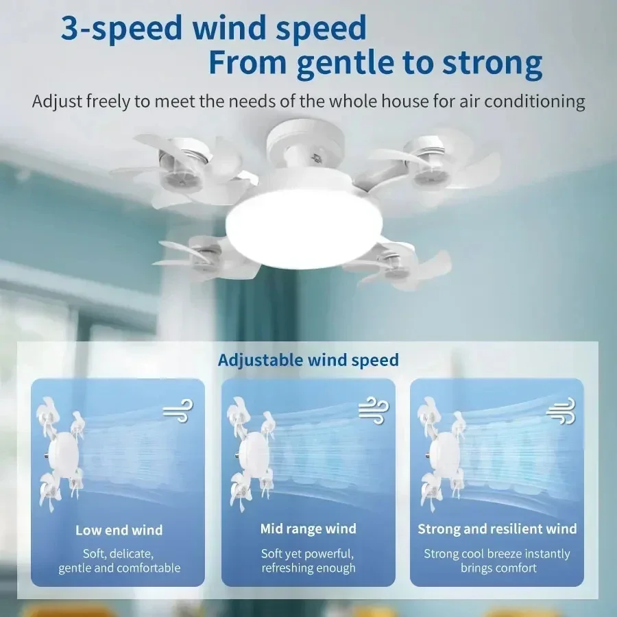 Light With 2 In 1 Remote Control Drone Silent Home Electric Fan Modern Dining Bedroom Study E27 Ceiling Pendant Lamp_voghion.com