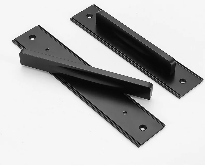 handles de portas para ambientes pulls em liga de alumínio preta para porta do hardware