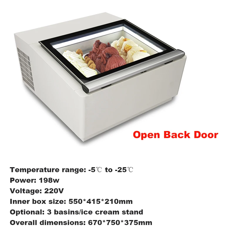 Commercial Ice Cream Dessert Freezer Desktop Ice Cream Frozen Float Display Cabinet Freezer