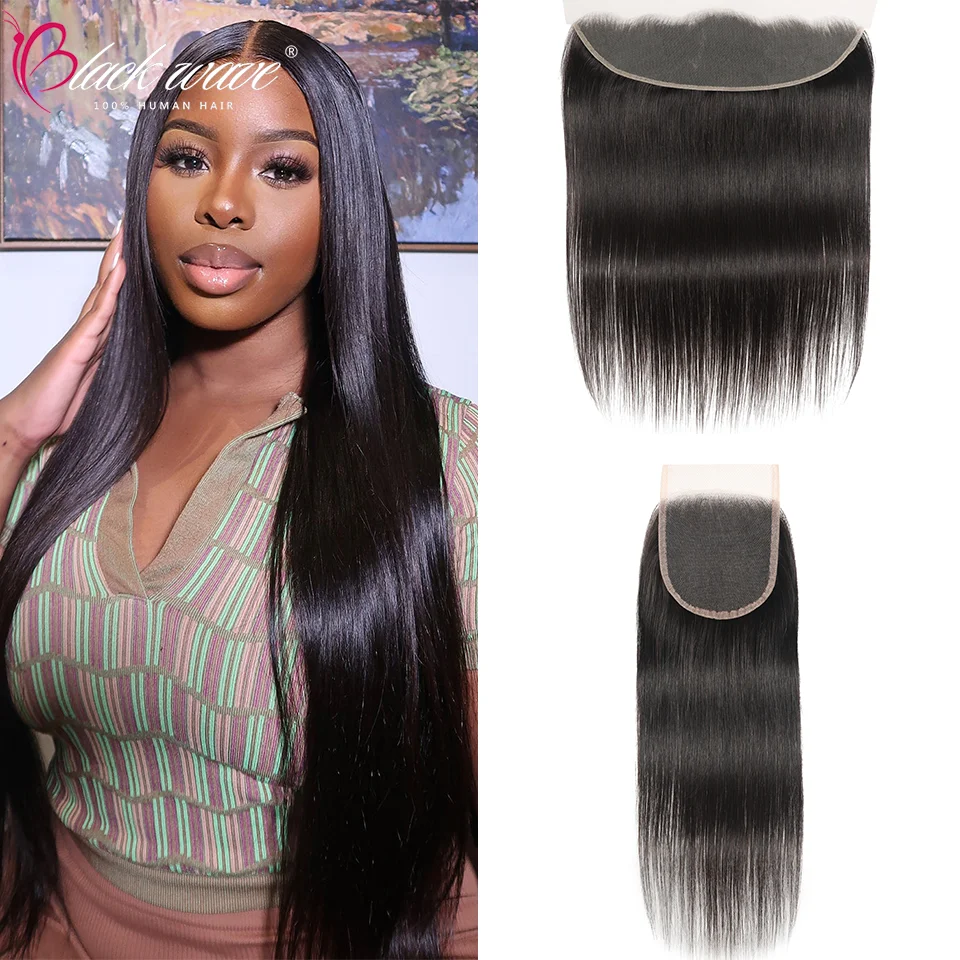 

Straight Natural Black Color 4x4 5x5 Lace Closure 13x4 Lace Frontal 100% Real Vietnamese Human Hair Swiss Transparent Lace Swiss