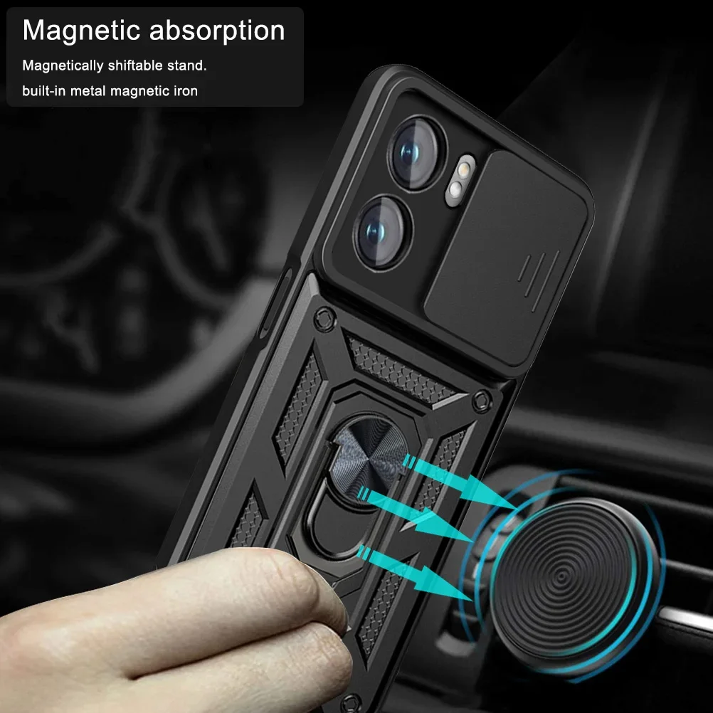Durable Armor Case with Ring Magnetic Holder and Stand Functionality