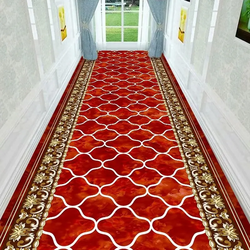Luxury long corridor carpet Living Room Red Carpets HOTEL Stairs Washable Non-slip Mat long Rugs for Hallway Decoration bedroom 6