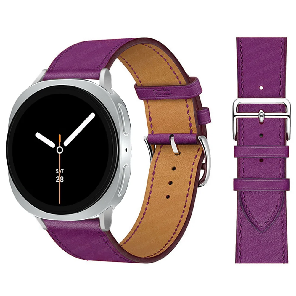 Premium Synthetic Leather Strap for Smartwatch - Elegant Bracelet with Connector