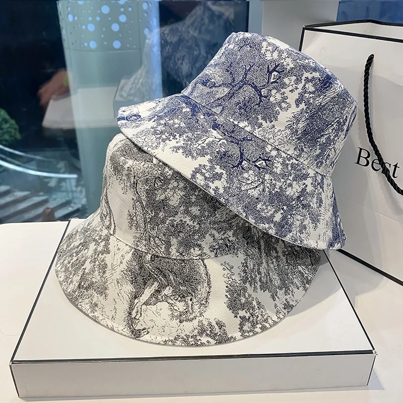 

New Fisherman's Cap For Men Women Stylish Printed Bucket Hats Outdoor Sports Sunscreen Bowl Hat Luxury Designer Sun Hat