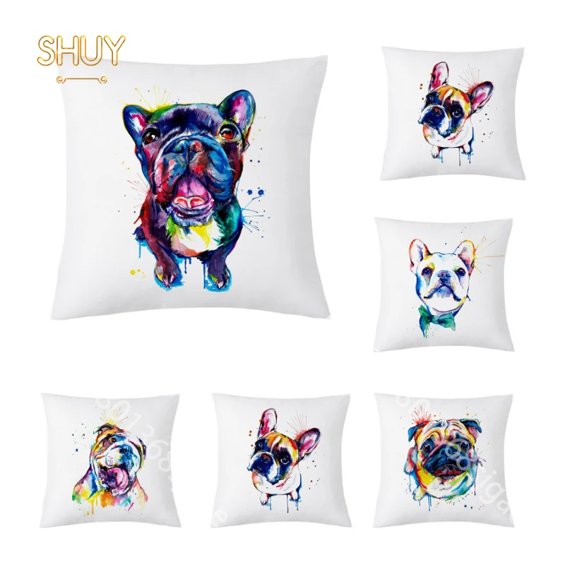 

Retro Musical Note Pillow Case Piano Violin Guitar Throw Pillowcase Cover Instruments Decorative Creative Bulldog Pillowcases