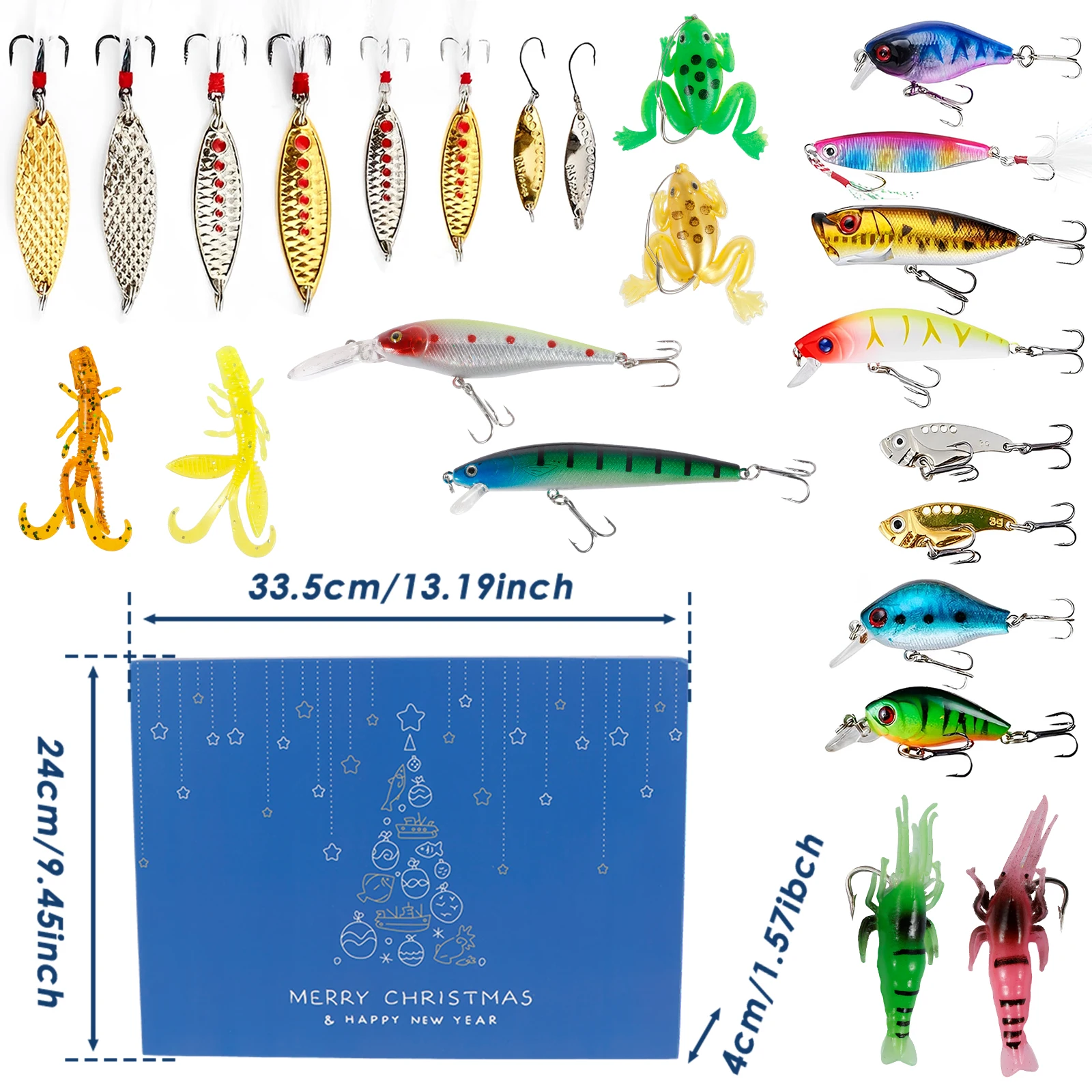Advent Calendar Adult Fishing Advent Calendar Fishing Gifts 24 Days Christmas Countdown Tackle Lures Gifts