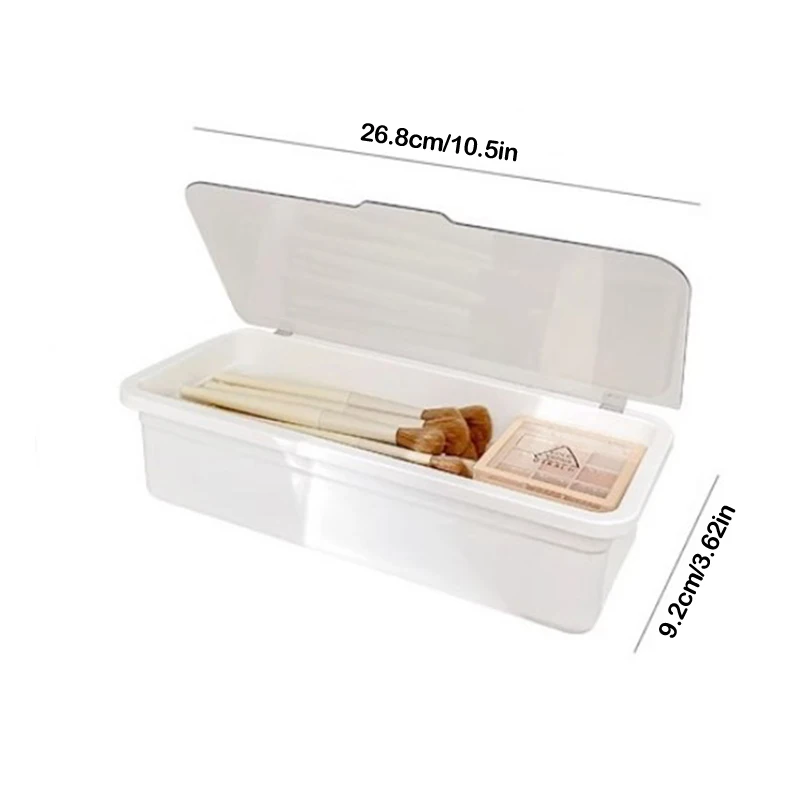투명 플라스틱 메이크업 브러쉬 보관함, 중공 쿠션 포함, 대용량 퍼프 보관함, 사무용품 정리함