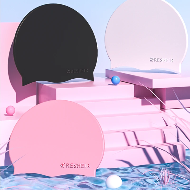 Silicone Waterproof Swimming Cap High Elastic Swim Cap for Women and Men 2