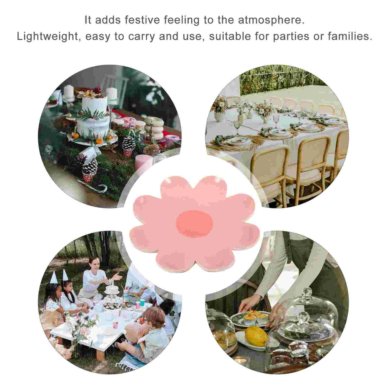 10 Pcs Flower Plate Baby Plates Party Supplies Festive Paper Tray Tableware Food Serving Favor Child Home