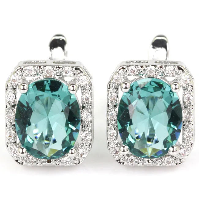 Customized 925 SOLID STERLING SILVER  Earrings Violet Tanzanite Citrine London Blue Blood Ruby Aquamarine Tourmaline White CZ La
