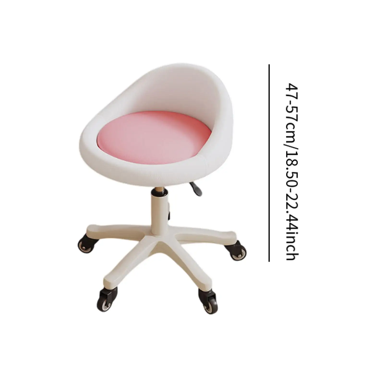 Bar Stool Adjustable with Wheels and Backrest Rolling Stool for Barber Bar Massage Drafting Work Task Salon Spa Swivel Chair