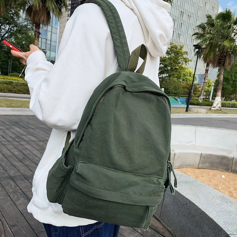 Designer Canvas Backpack Sac a Dos Casual Canvas Drawstring School