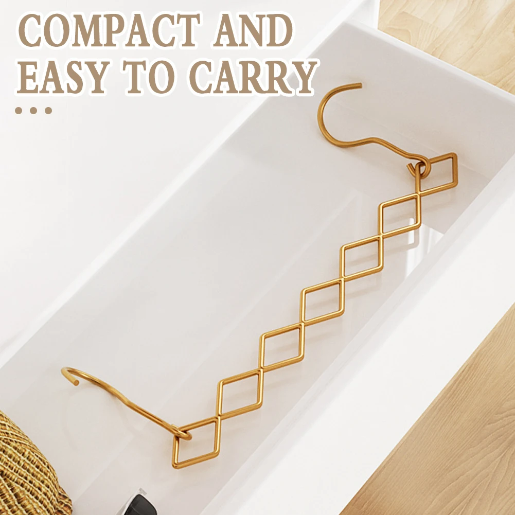 Stainless Steel 7-Hole Support Clothes Hanger Household Saving Space Clothes Rack for Dormitory Hanging Folding Clothes Rack 5