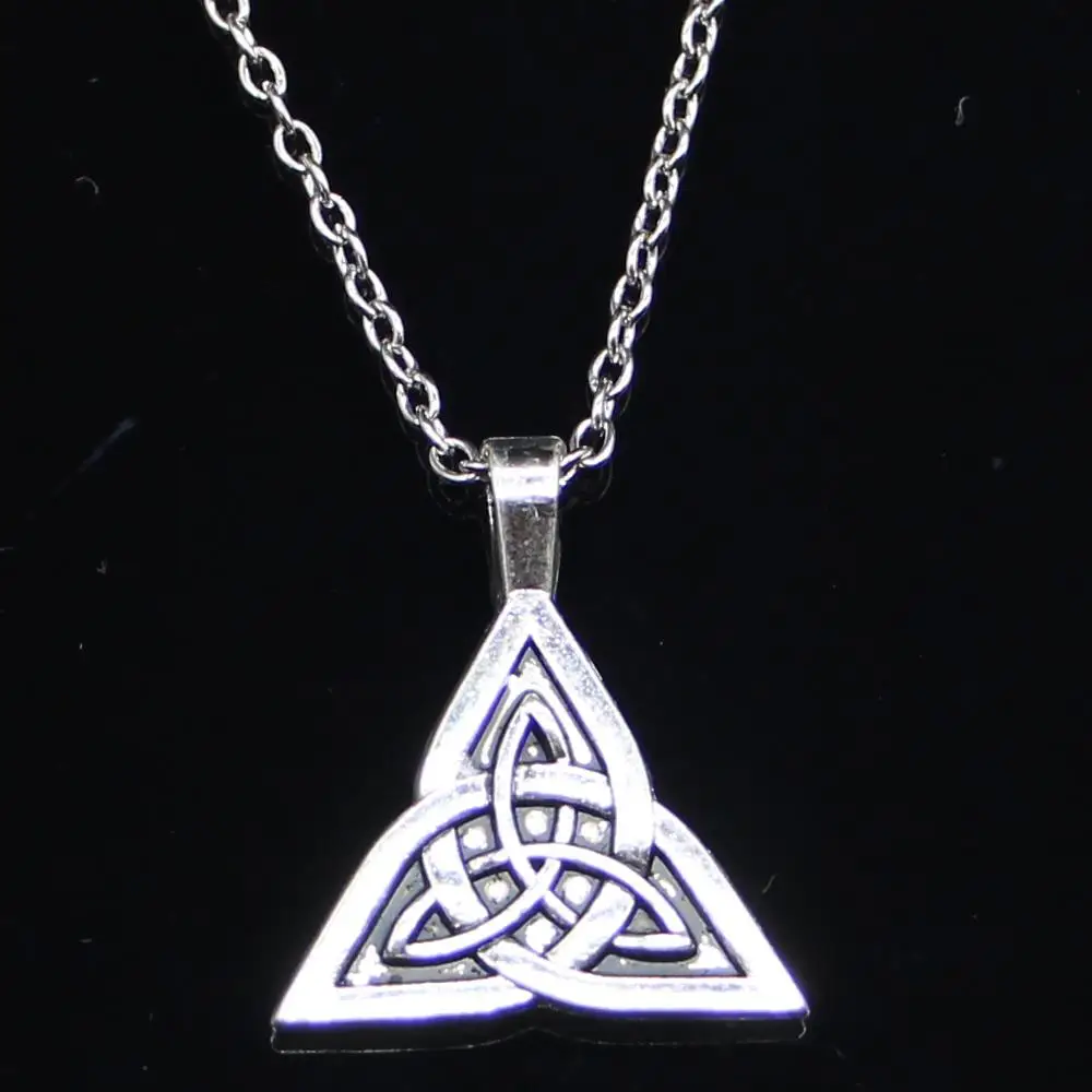 

20 шт. Новое модное ожерелье 28x24 мм амулет подвески с узором из узлов короткое длинное женское мужское ожерелье Подарочное ювелирное изделие чокер