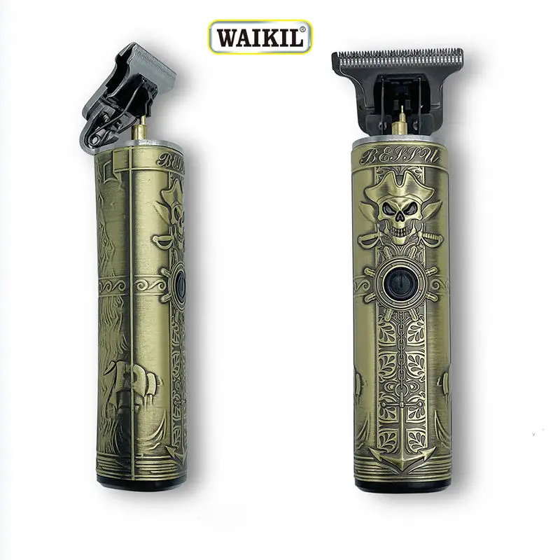 WAIKIL professional retro men's electric hair clipper multifunctional oil head USB charging sculpting scissors Hair trimmer 3