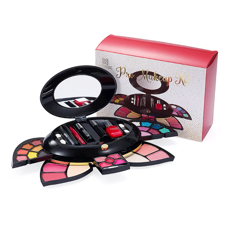 Lip Gloss Eye Shadow Blush Mascara Nail Polish Brushes Makeup Sets Party Show Makeup Kit Full Professional Set