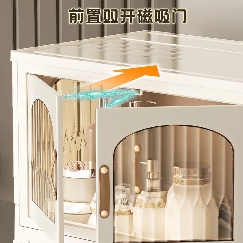 Large Capacity cabinet folding storage box bedroom living room clothes double door storage home Organizer box locker 6