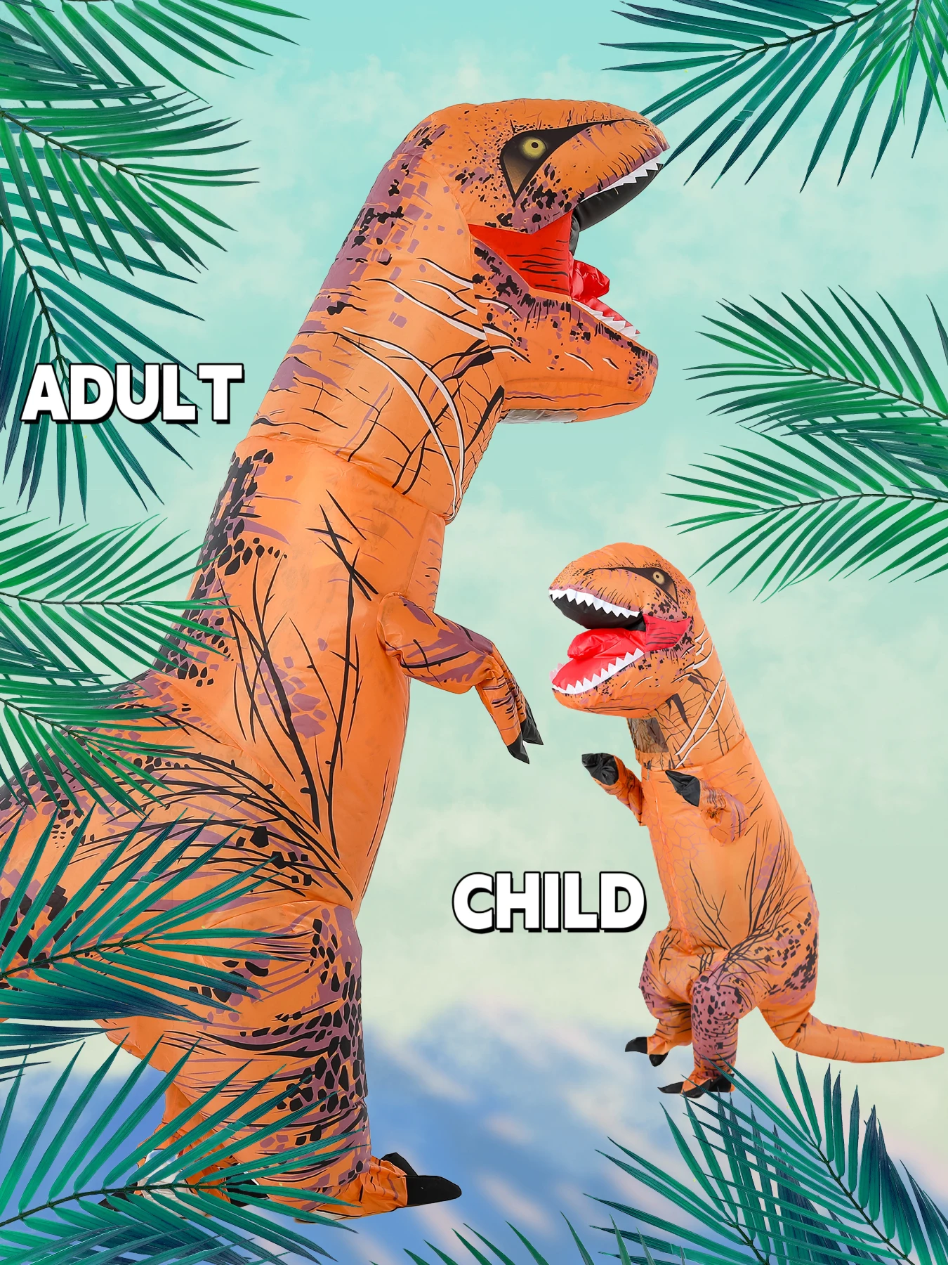 Disfraz de dinosaurio inflable Unisex para niños y adultos, Tiranosaurio Rex, disfraz de Cosplay para niños, actuación en guardería, Carnaval de Halloween