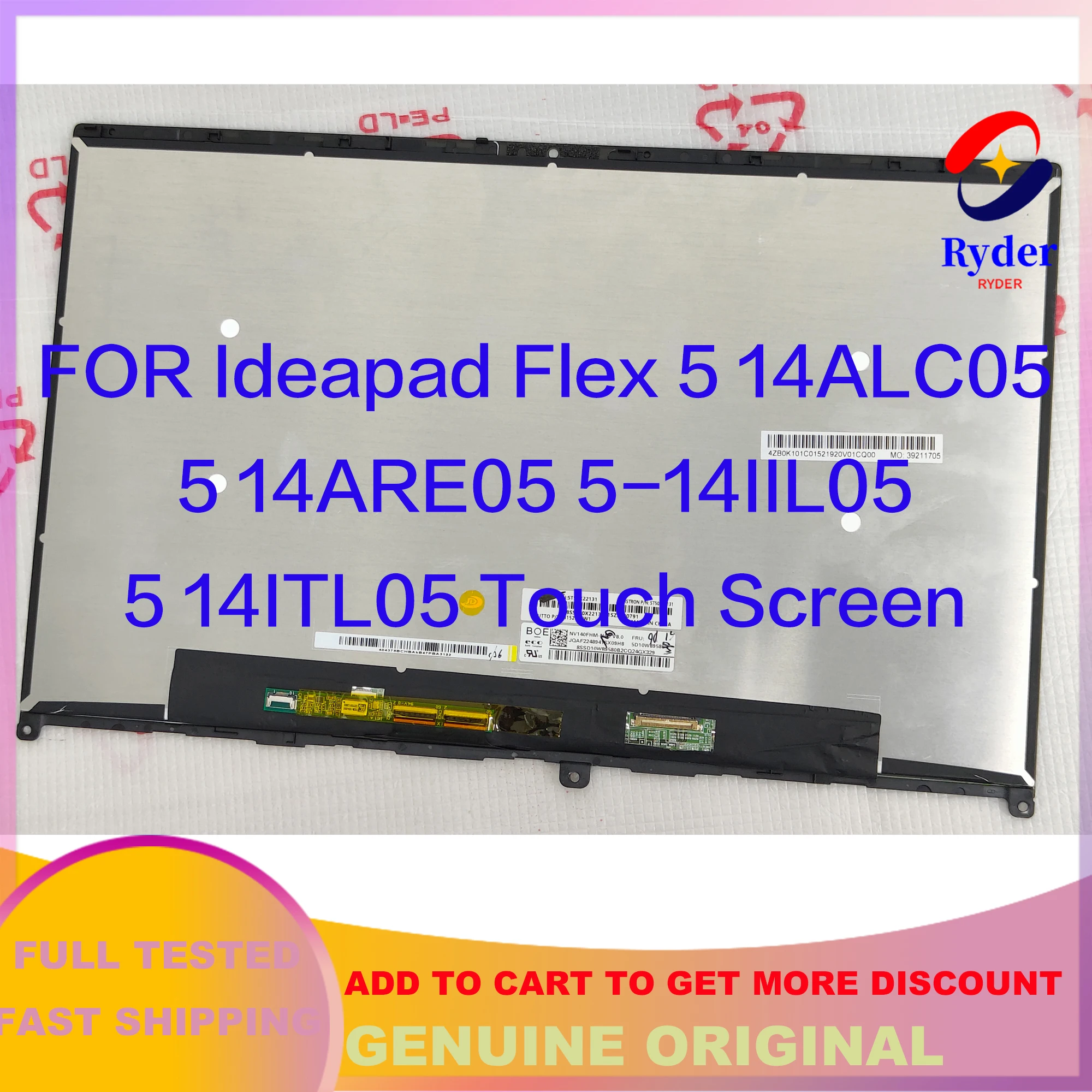 

14-дюймовый сенсорный ЖК-экран для Lenovo Ideapad Flex 5 14ALC05 14ARE05 Flex 5-14IIL05 14ITL05 5D10S39641 5D10S39642