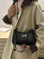 Women Handbag, New Autumn/Winter Commuting Shoulder Under-Arm Bag, Korean Fashion Crossbody Bag with Bow Decoration - Image 3