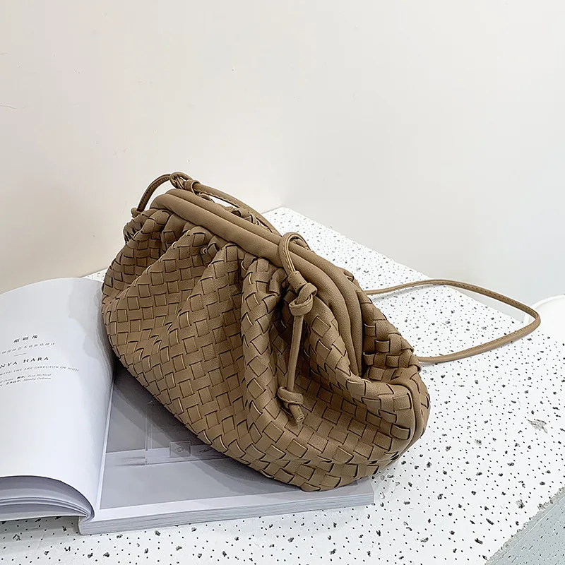 Bolso de nube tejido de piel sintética, suave, de moda, tipo bandolera, para mujer_voghion.com