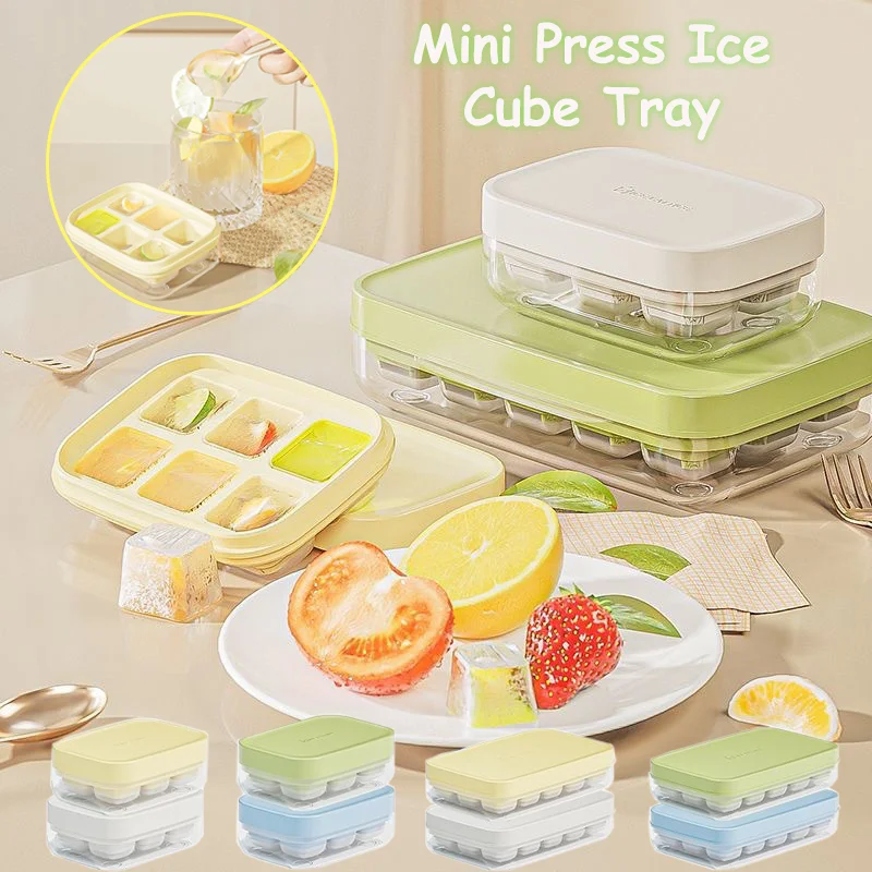 Reusable 14 Grids Silicone Ice Cube Trays with Lid Easy-Release DIY Fruits Stackable  Ice Cube Molds for Coffee Cocktail Freezer - AliExpress