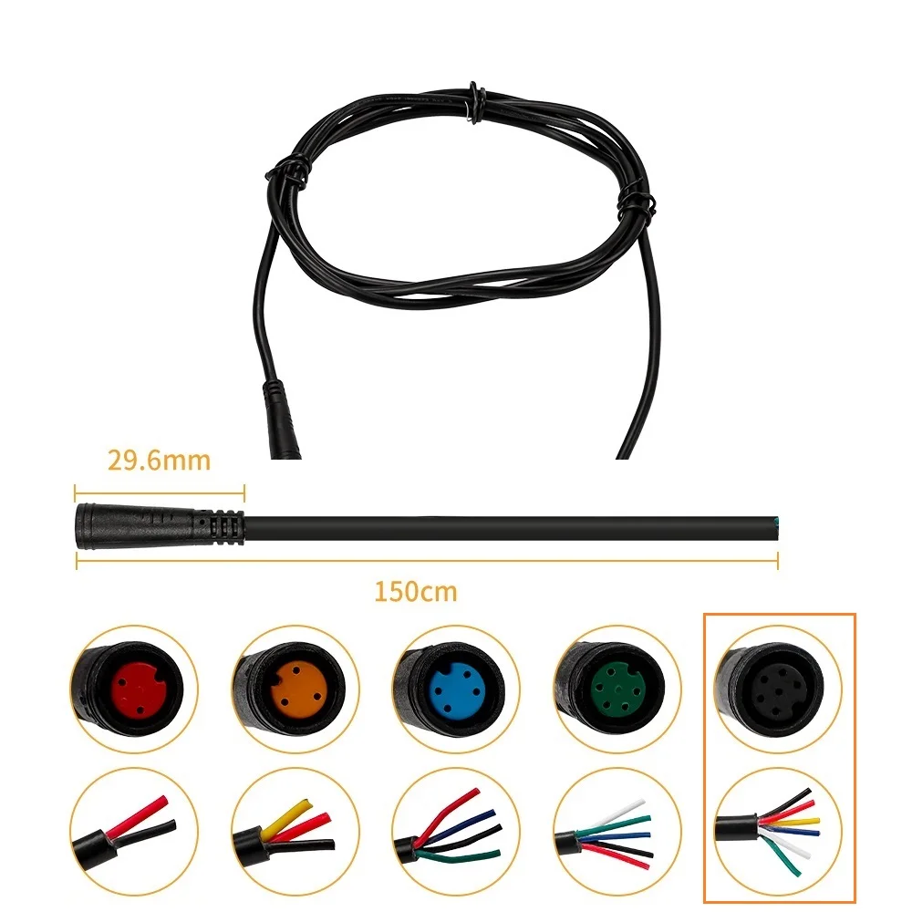 Ebike Extension Male/Female 2 3 4 5 6 Pin Cable Extension
