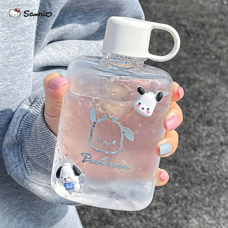 

INS Creative Summer Transparent Water Bottle Kawaii Sanrio Pachacco Cartoon Mini Portable Girls' Water Cup Sports Fitness Cup