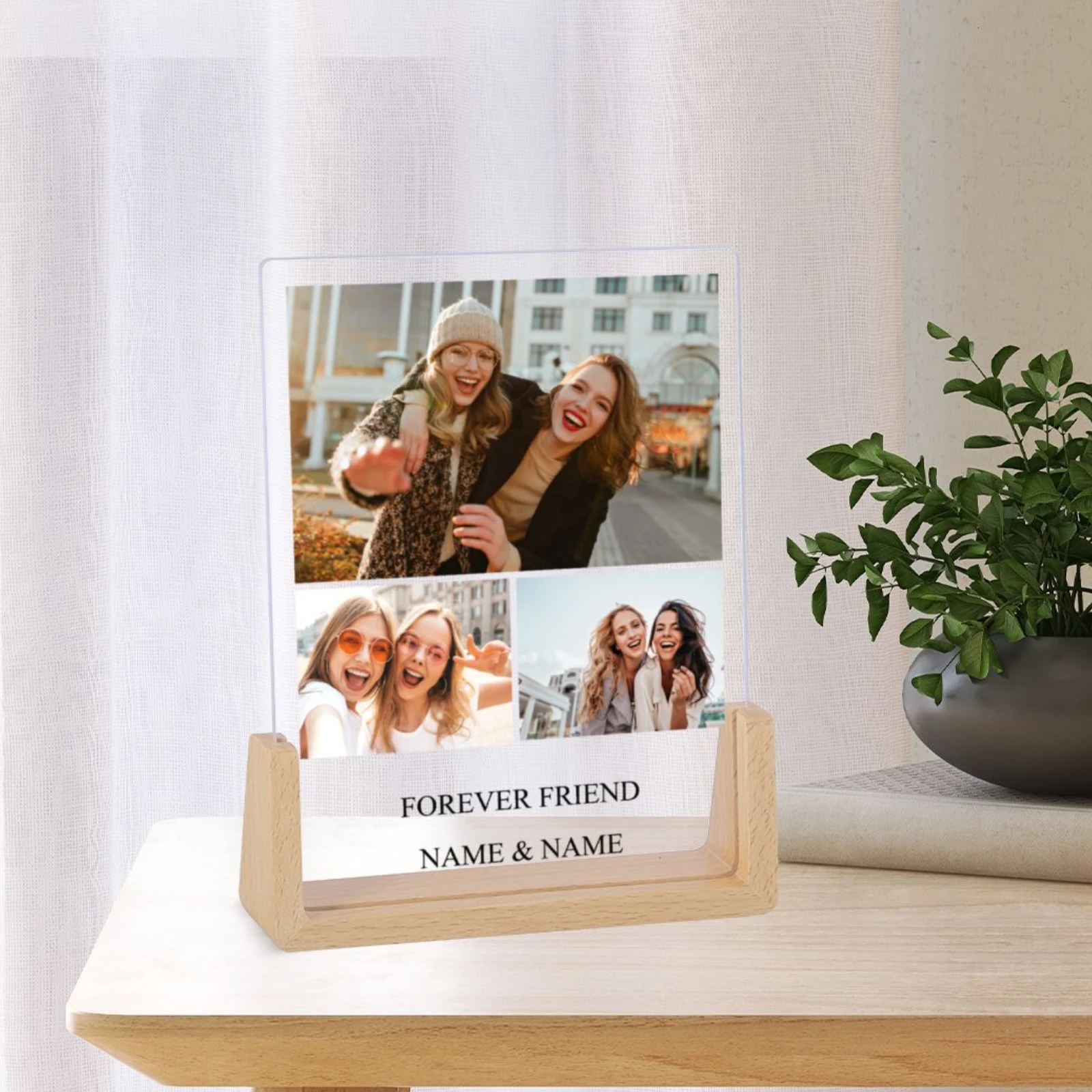 

Custom Best Friend Photo Frame Personalized Birthday Christmas Gift for Female Sister BFF Desktop Display Keepsake Acrylic Frame